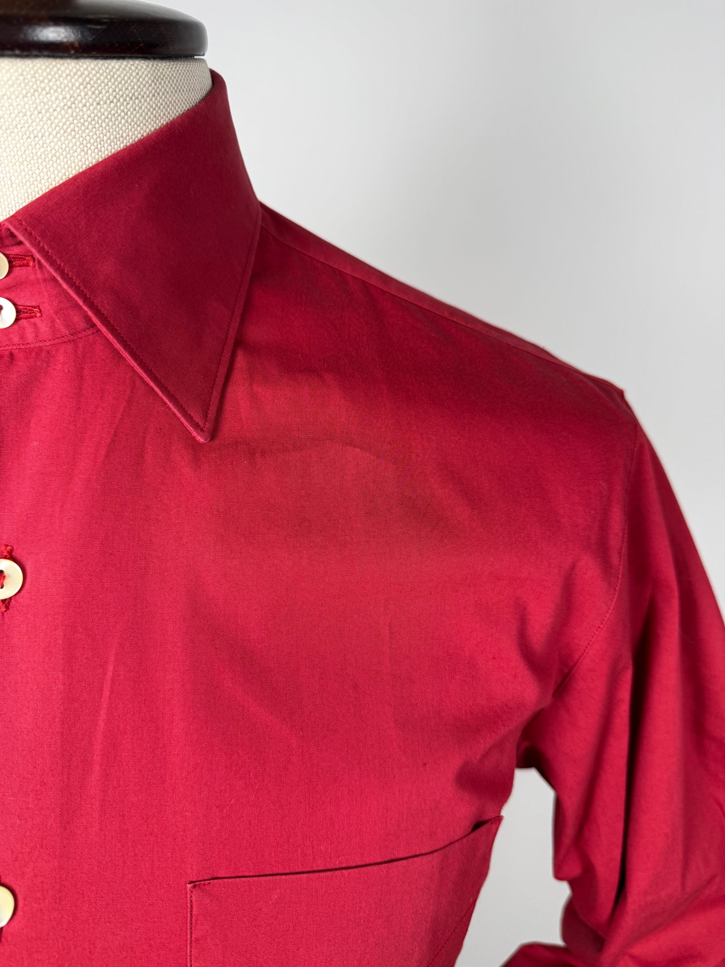 Camicia popeline rosso vivo - M collo 40