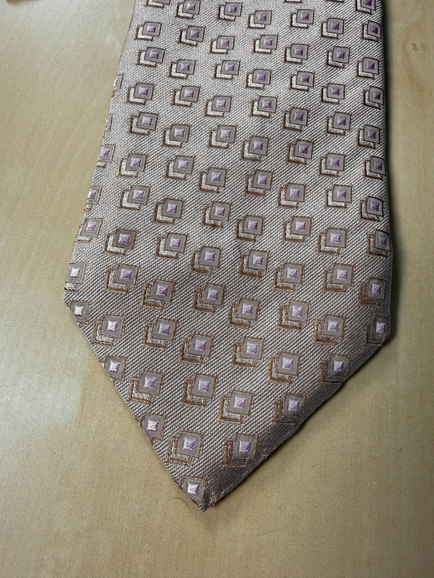 Cravatta Pierre Cardin jacquard beige/rosa cipria