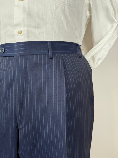 Completo Canali lana pettinata blu gessato - tg. 54