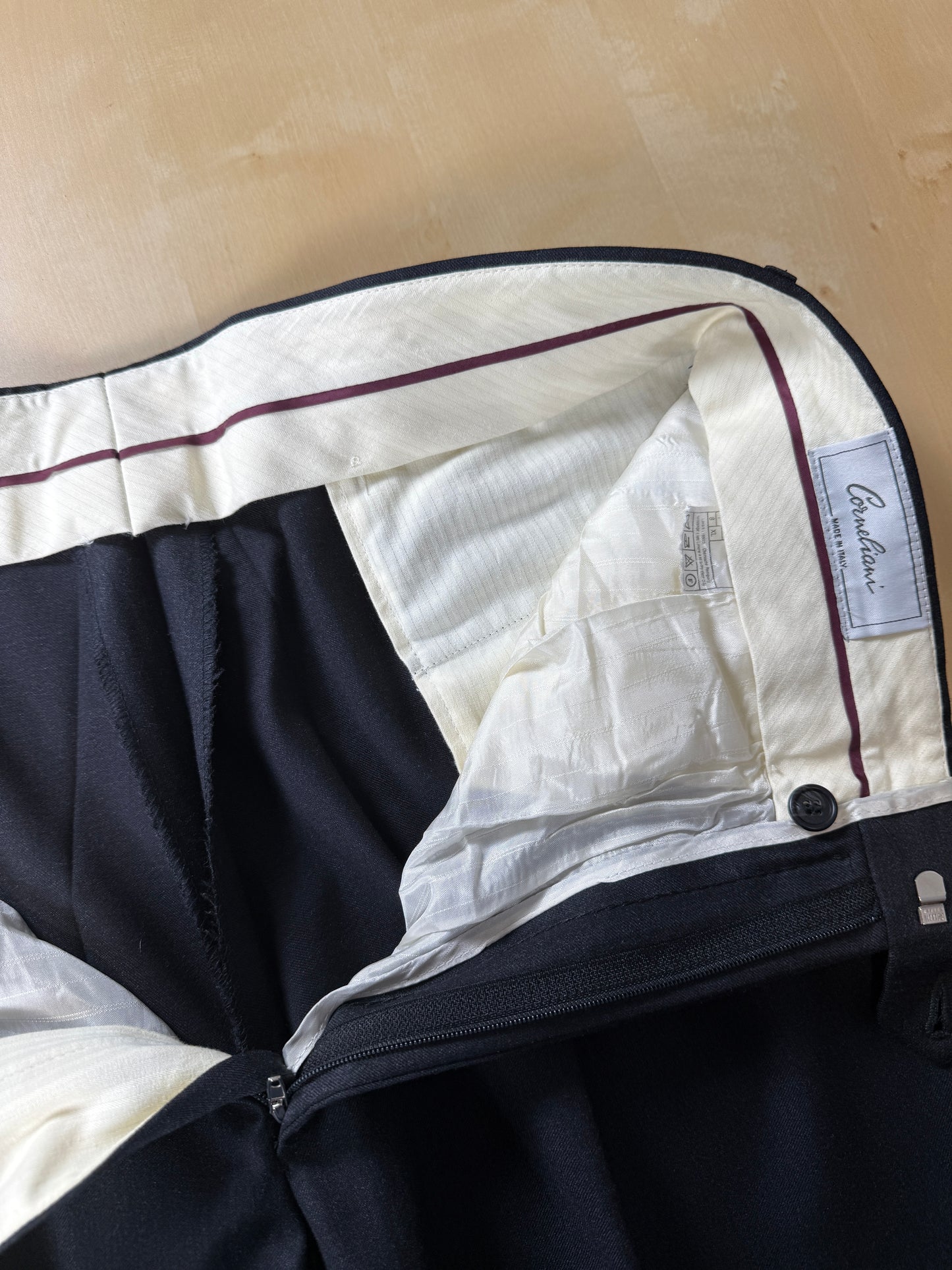 Completo Corneliani anni ‘90 flanella antracite - tg. 50/52