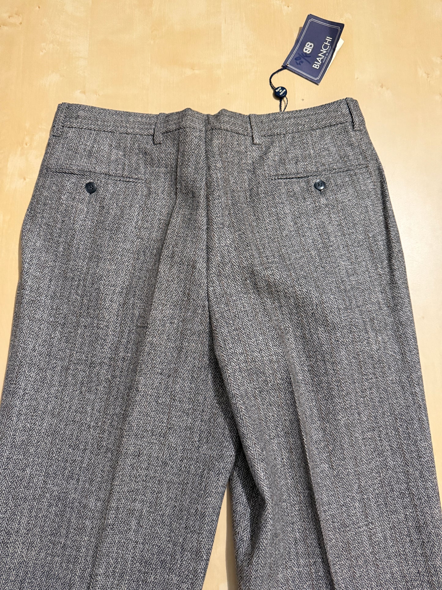Pantalone anni ‘80 in tweed herringbone (NOS) - tg. 48