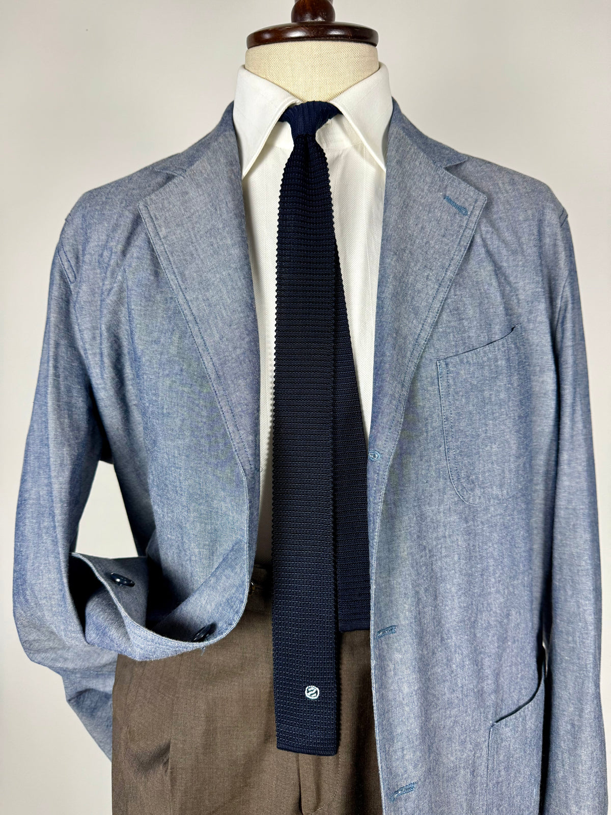 Cravatta tricot Ermenegildo Zegna vintage in seta blu