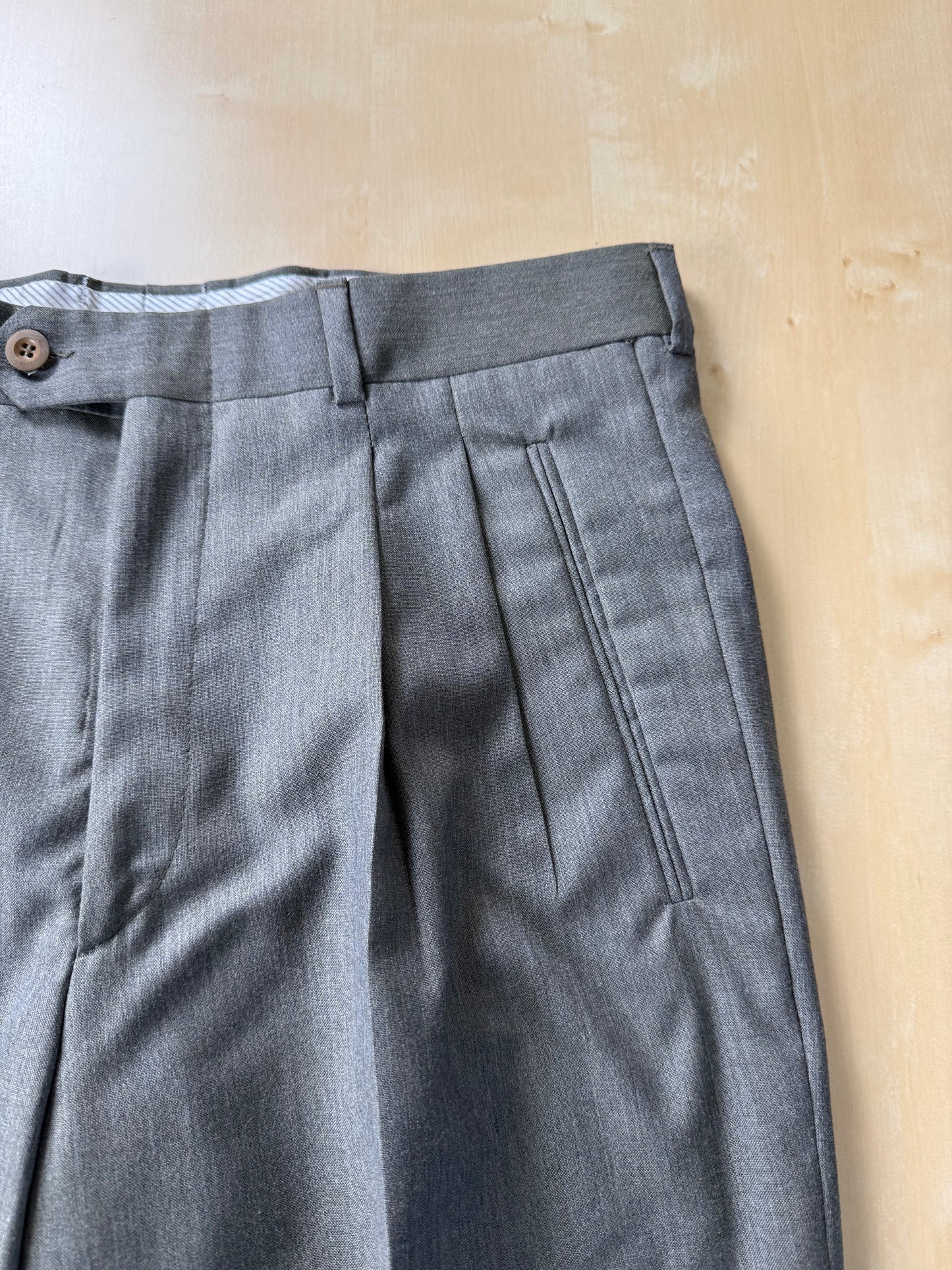 Pantaloni fresco lana verde scuro/cachi anni '80 (NOS) - tg. 46/48