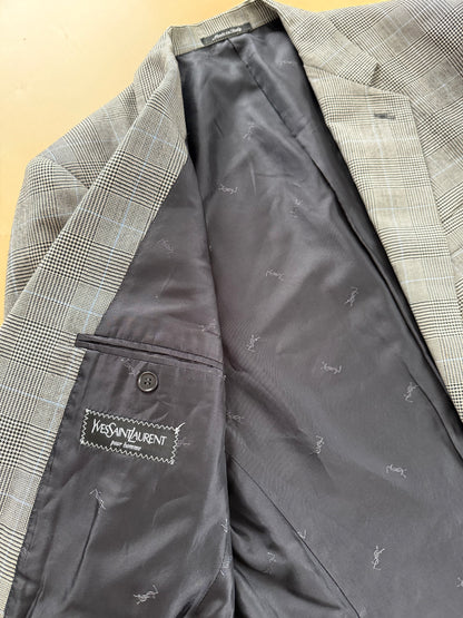 Giacca Yves Saint Laurent anni ‘90 principe di Galles bottoni madreperla - tg. 50