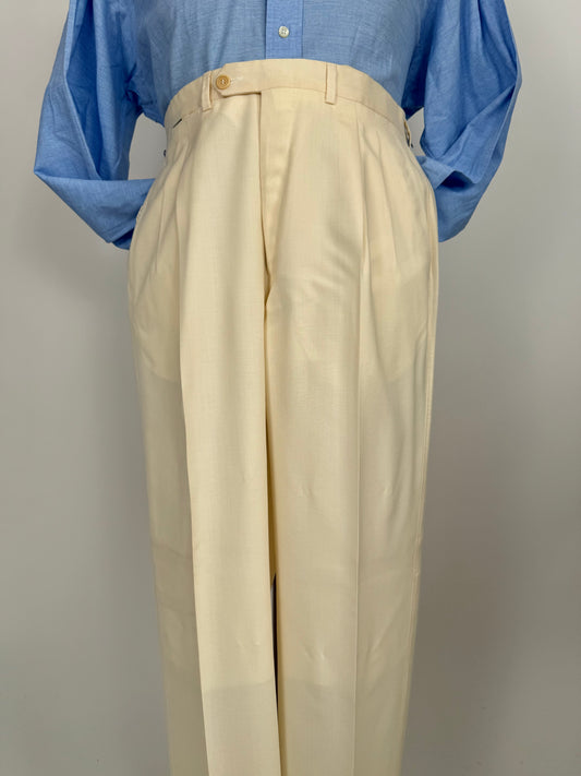 Pantaloni Pierre Cardin fresco lana avorio anni ‘80 (NOS) - tg. 50