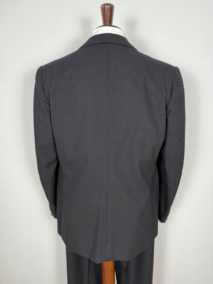 Completo 3 pezzi sartoriale anni ‘60/‘70 in flanella antracite - tg. 50