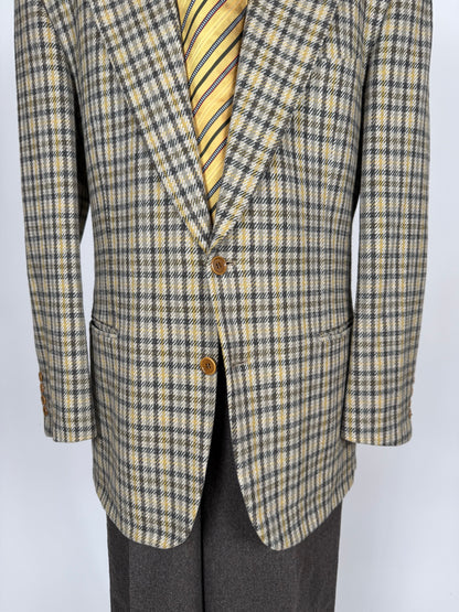 Giacca Valentino anni ‘80 check in lana e cashmere - tg. 52