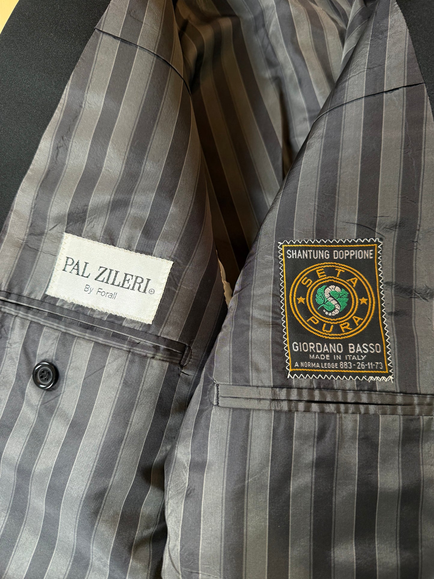 Giacca da smoking Pal Zileri anni '80 in seta shantung damascata - tg. 52