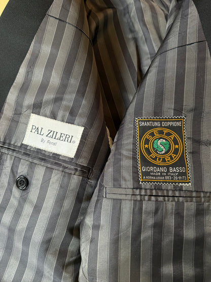Giacca da smoking Pal Zileri anni '80 in seta shantung damascata - tg. 52