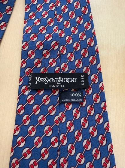 Cravatta Yves Saint Laurent anni ‘70 fantasia diagonale