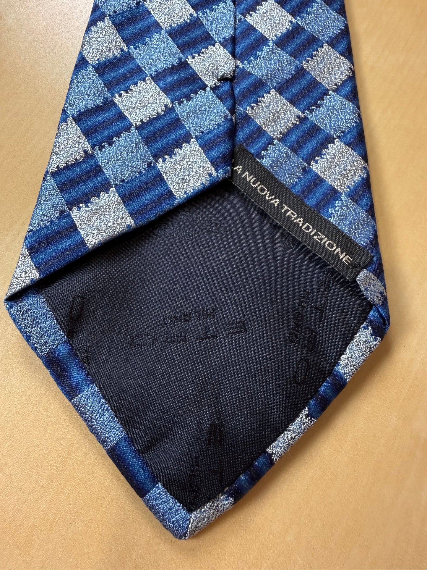 Cravatta Etro losanghe azzurro jacquard