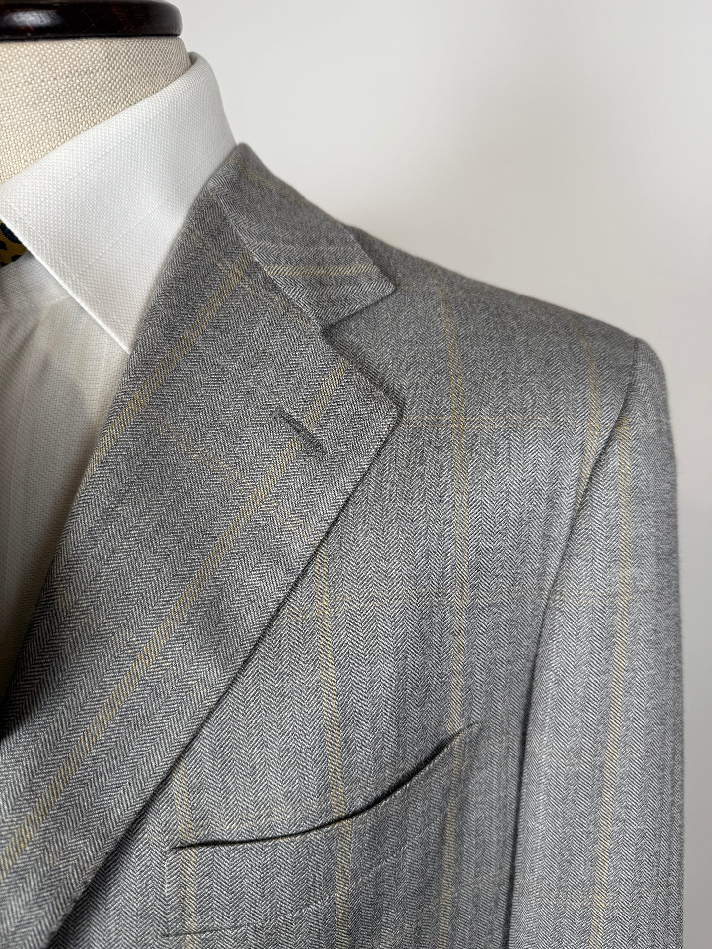 Giacca Isaia seta e lana herringbone - tg. 52