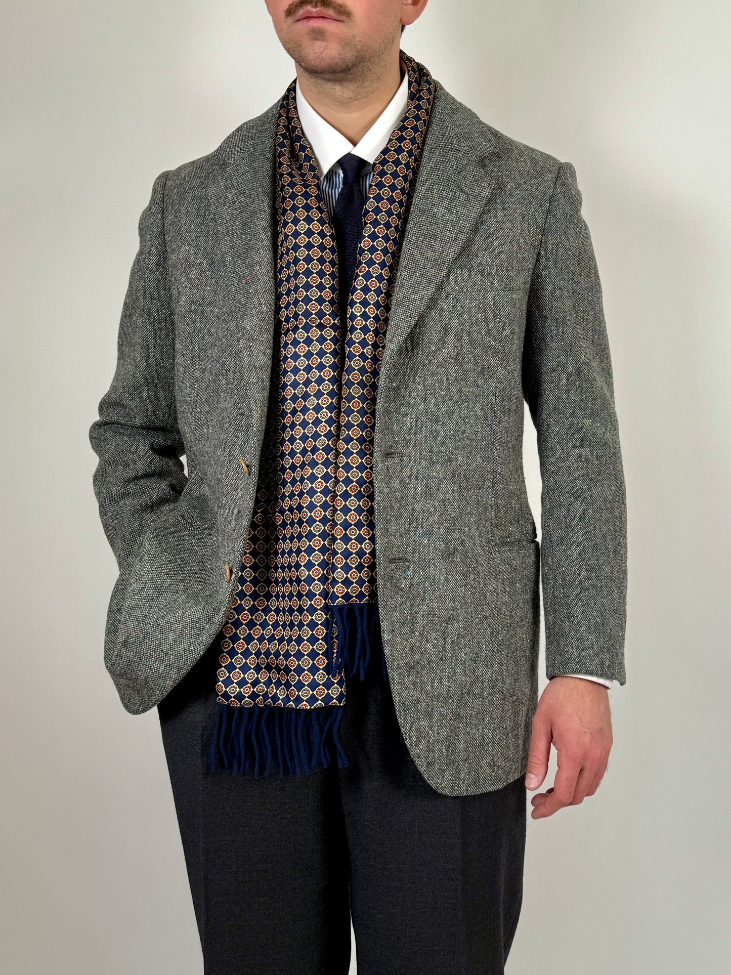 Sciarpa double face seta e lana