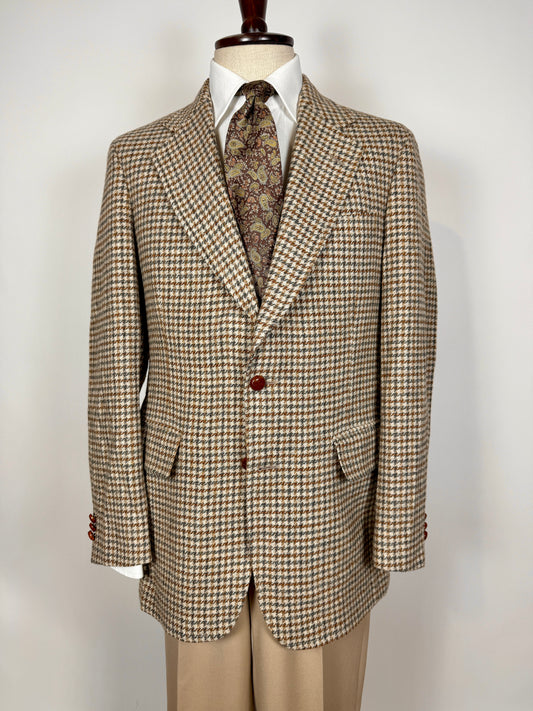 Giacca americana anni ‘70 in tweed pied-de-poule - tg. 50