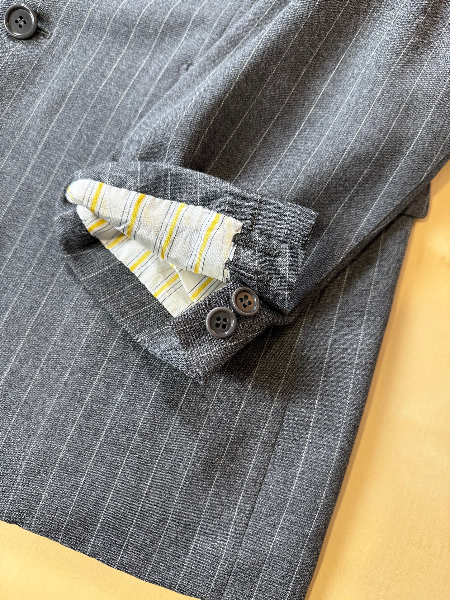 Completo estivo Sartoria Partenopea fresco lana grigio gessato - tg. 50/52