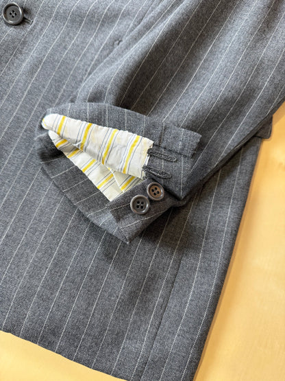 Completo estivo Sartoria Partenopea fresco lana grigio gessato - tg. 50/52