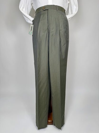 Pantaloni fresco lana verde scuro/cachi anni '80 (NOS) - tg. 46/48