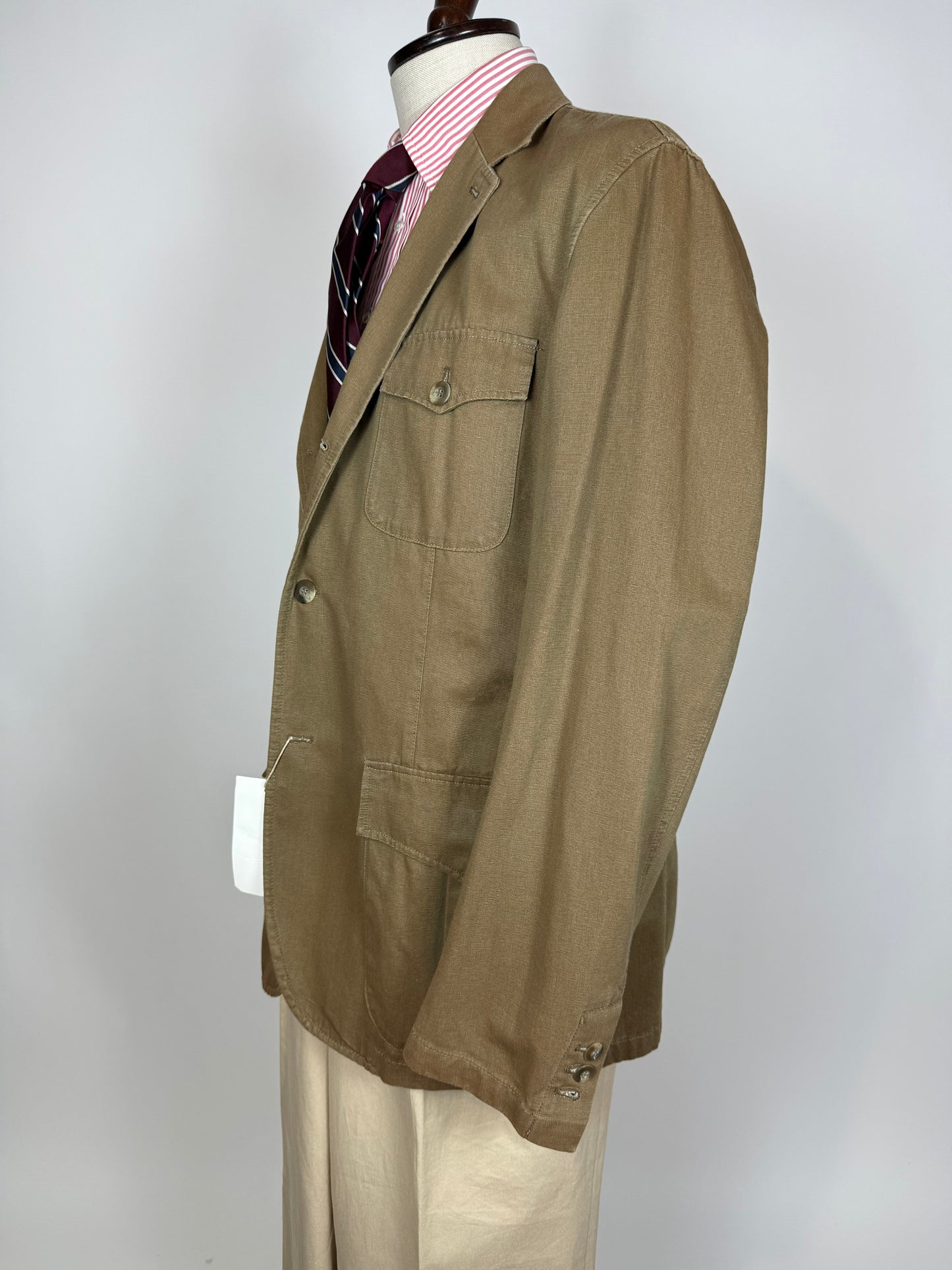 Giacca stile militare/sahariana in tela di cotone (nuova) - tg. 54