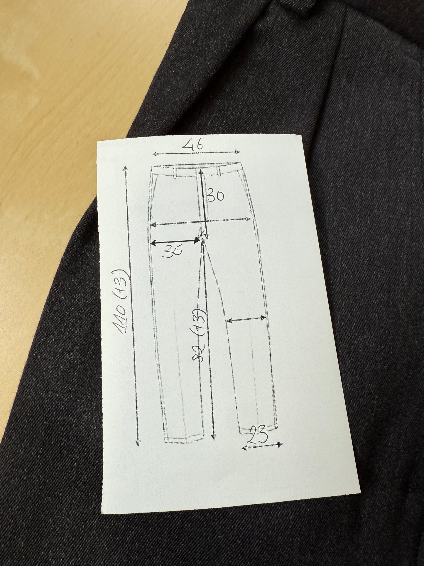 Pantaloni flanella pettinata grigio antracite - tg. 52