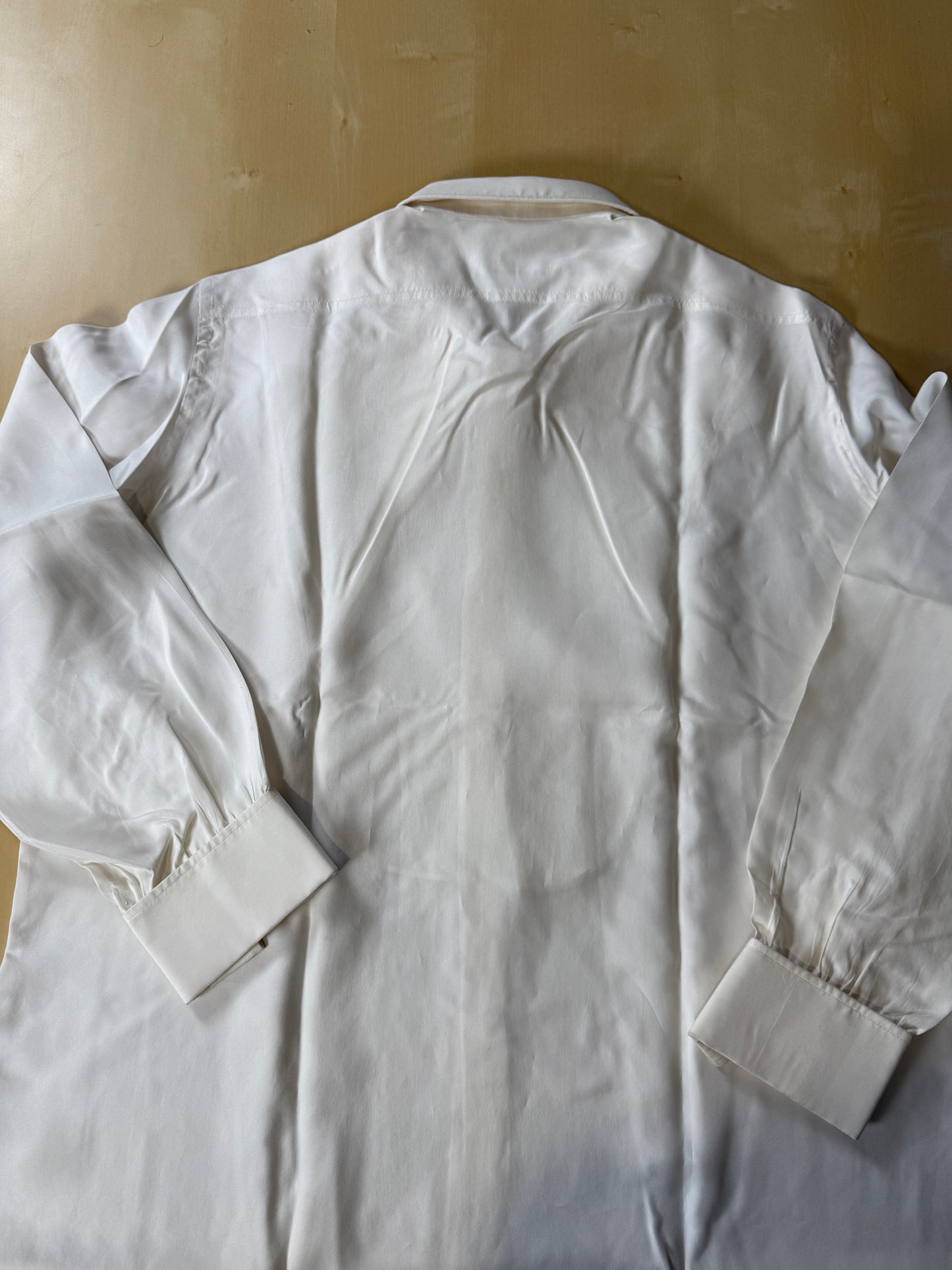 Camicia da smoking anni ‘70 in seta pura - collo 43 tg. L