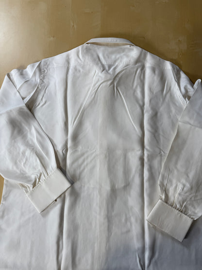 Camicia da smoking anni ‘70 in seta pura - collo 43 tg. L