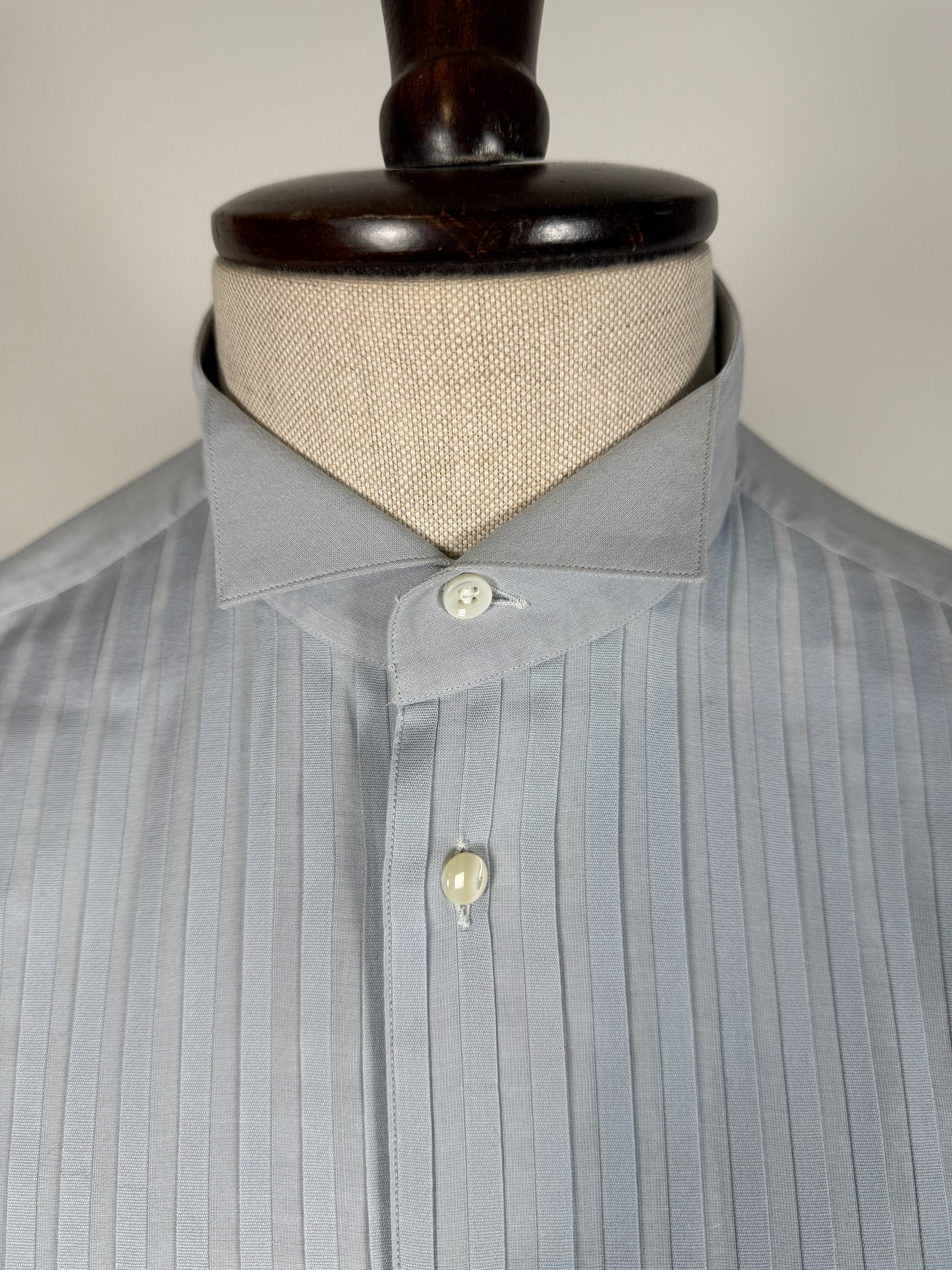 Camicia da smoking Dior Monsieur vintage azzurra - tg. S collo 40
