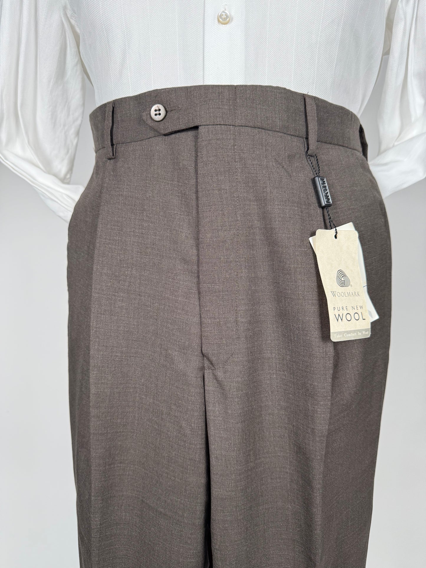 Pantaloni fresco lana marrone anni ‘90 (NOS) - tg. 48