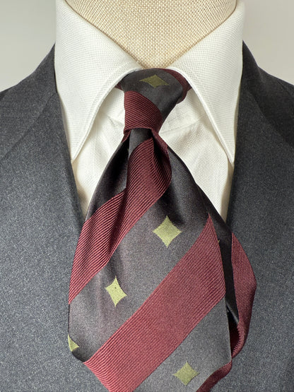 Cravatta Giorgio Armani regimental rossa e antracite con rombi