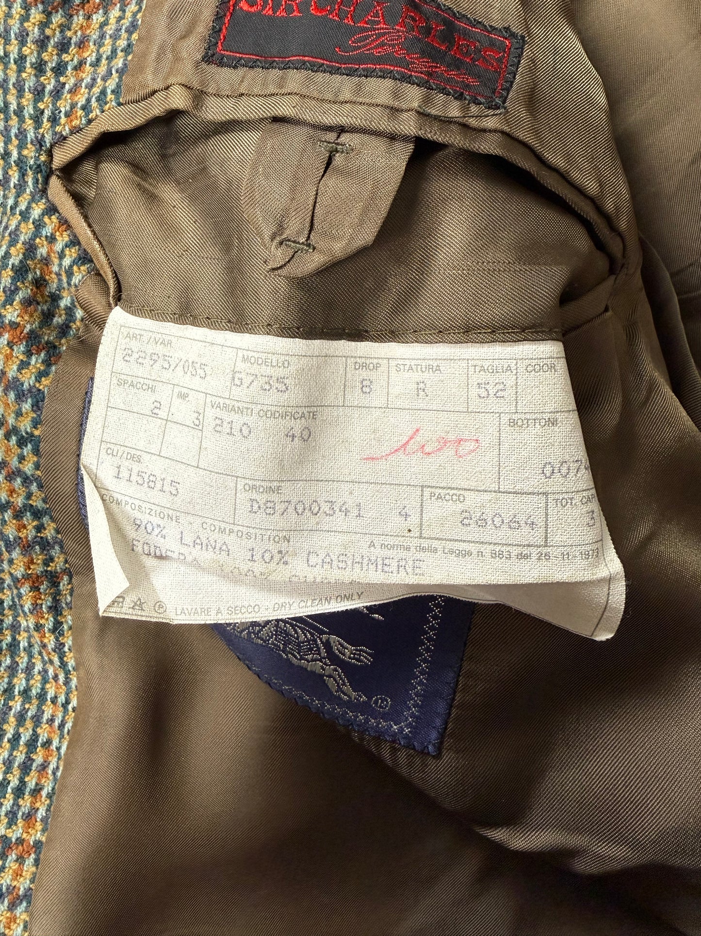 Giacca Burberrys anni ‘90 principe di Galles verde lana e cashmere - tg. 50 corta