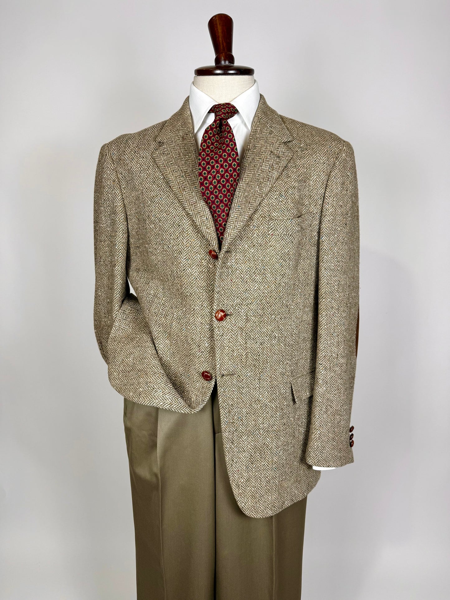 Giacca anni '90 donegal tweed salvia - tg. 52