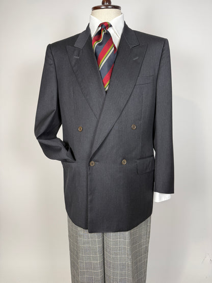 Giacca doppiopetto anni ‘80 flanella Tasmania Loro Piana - tg. 48/50