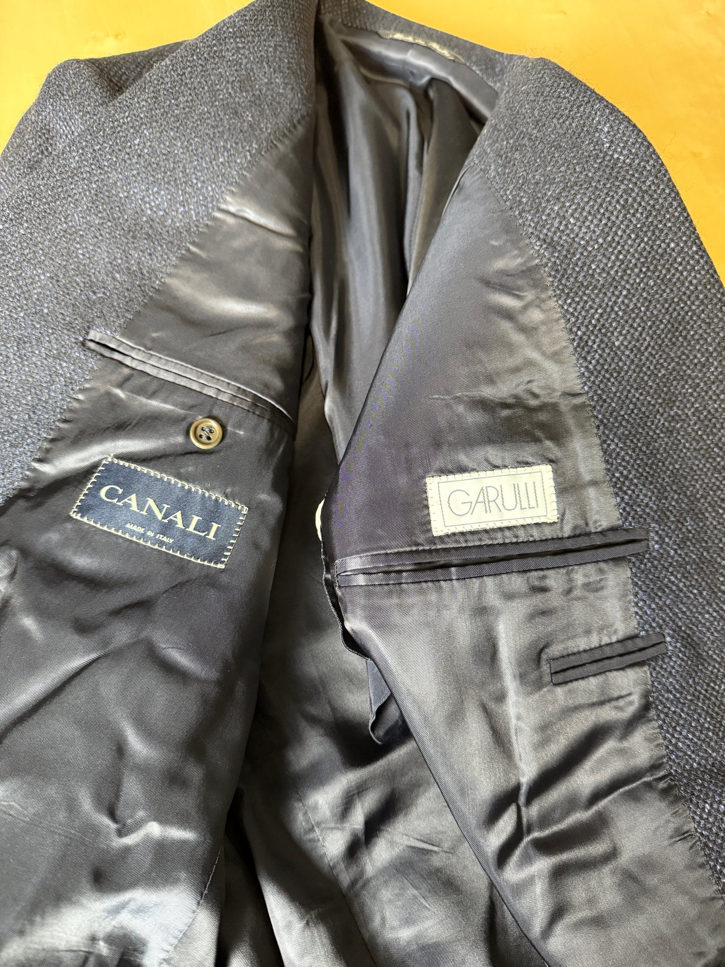 Giacca Canali in lana e seta blu occhio di pernice - tg. 50