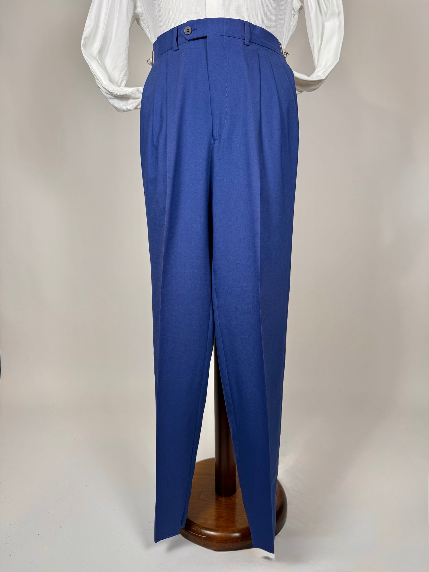 Pantaloni fresco lana blu china anni '80 (NOS) - tg. 44