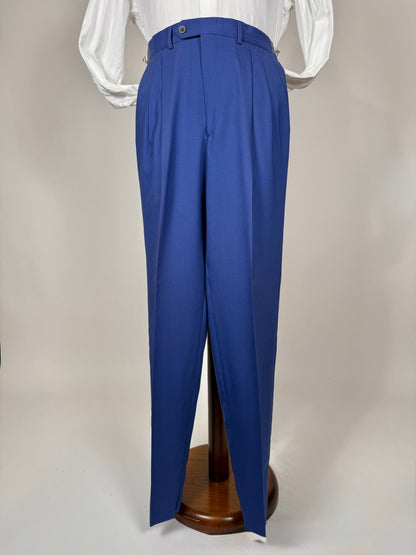 Pantaloni fresco lana blu china anni '80 (NOS) - tg. 44