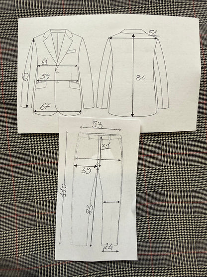 Completo sartoriale principe di Galles pettinato - tg. 54/56