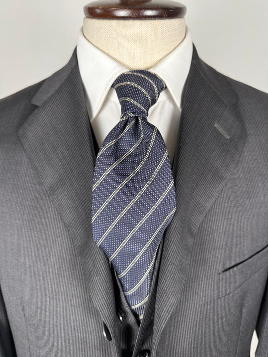 Cravatta Kiton 5 pieghe grenadine a righe