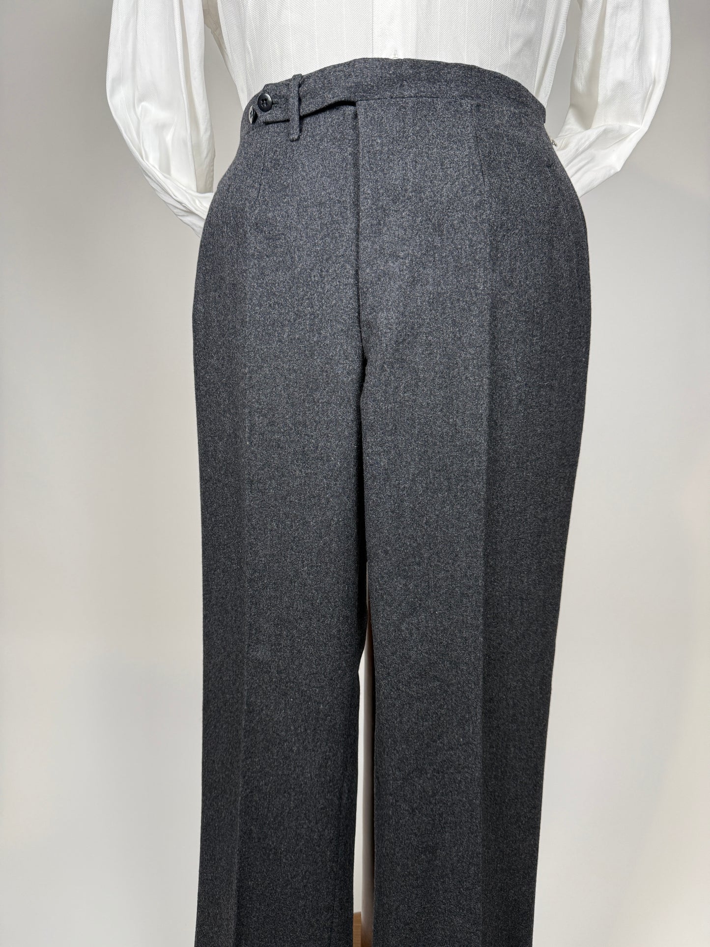Pantaloni sartoriali anni ‘60/‘70 flanella antracite - tg. 50/52