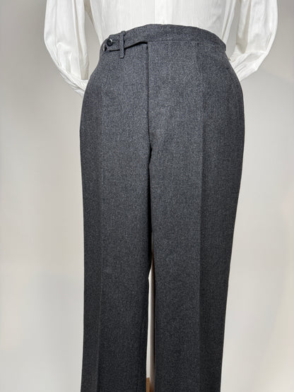 Pantaloni sartoriali anni ‘60/‘70 flanella antracite - tg. 50/52