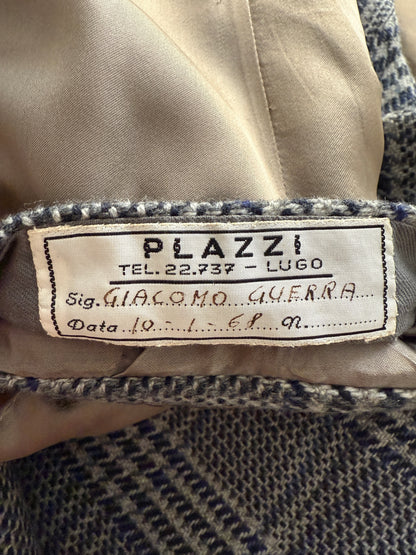 Giacca sportiva sartoriale anni ‘60 puro cashmere inserti in pelle - tg. 42