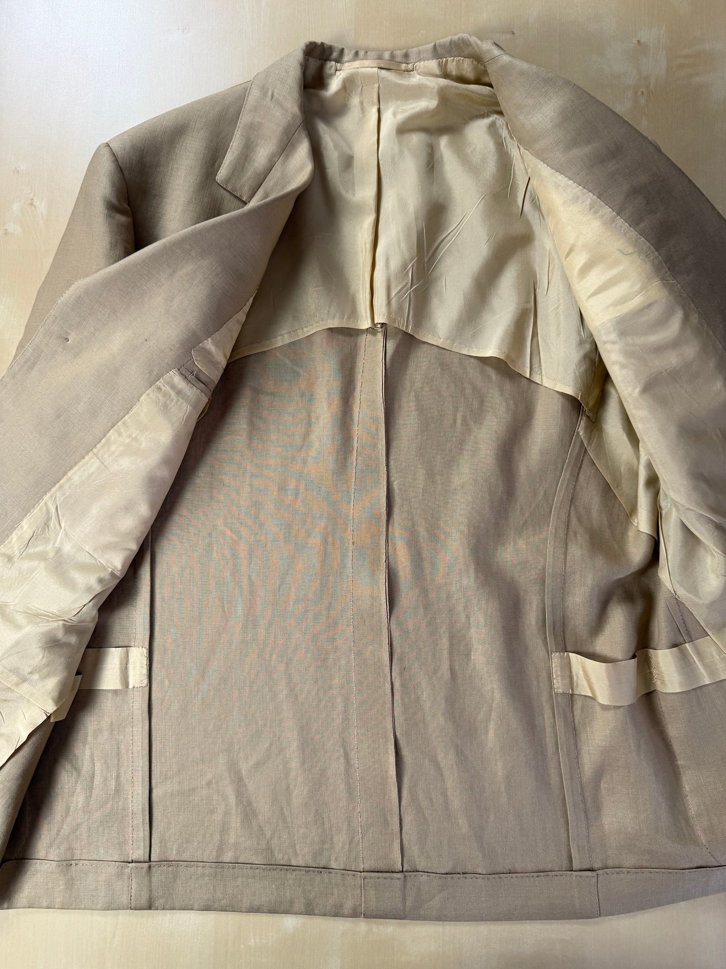 Completo sartoriale F. Di Marco lino irlandese beige - tg. 52 corta