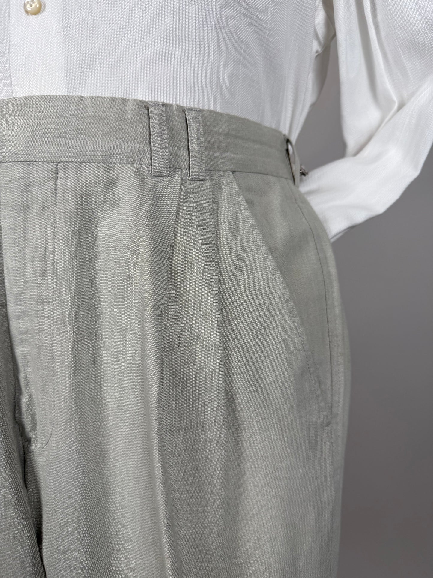 Pantaloni in misto lino anni ‘80 color avorio - tg. 50