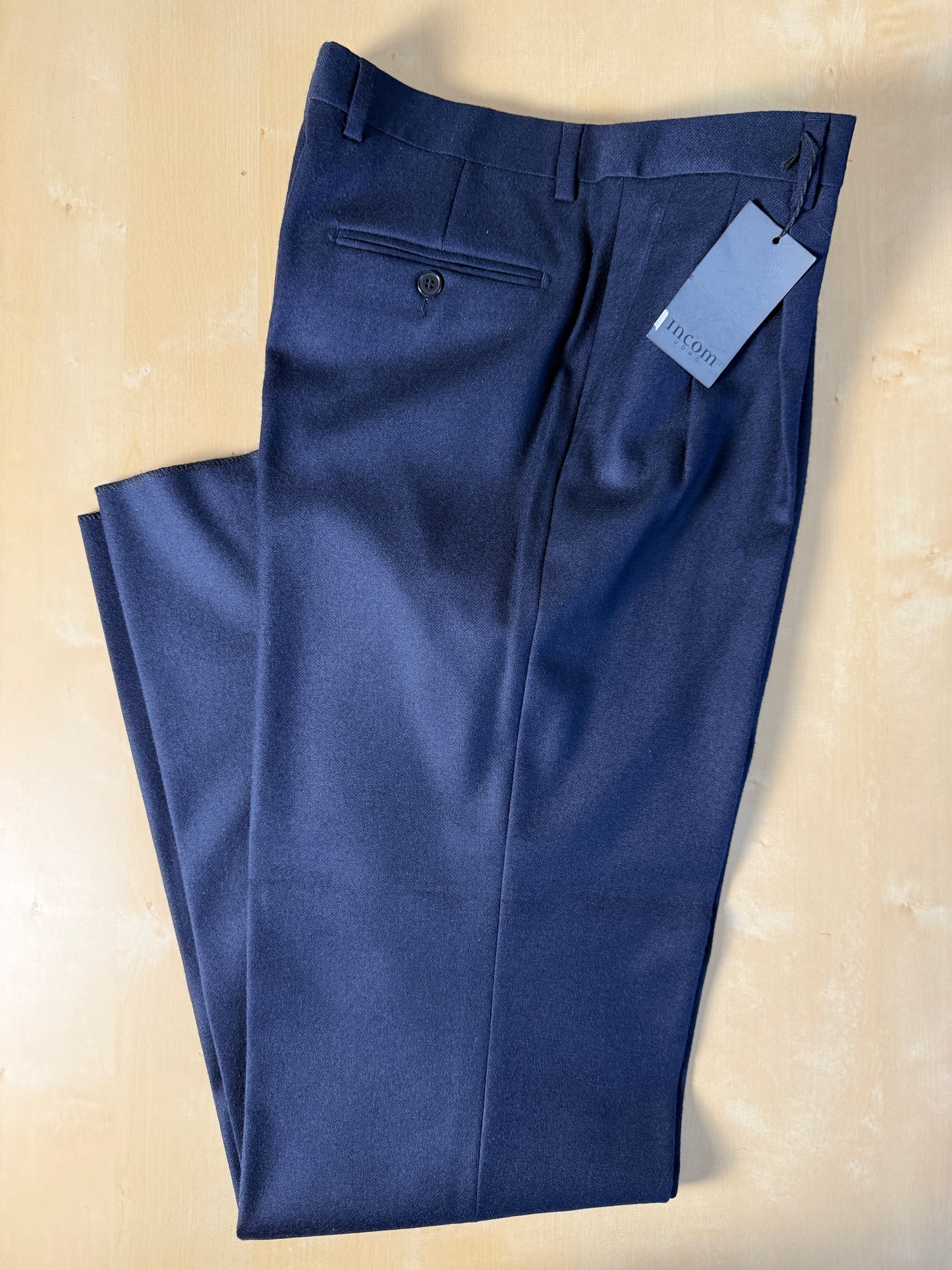 Pantalone anni ‘90 in flanella blu notte (NOS) - tg. 50