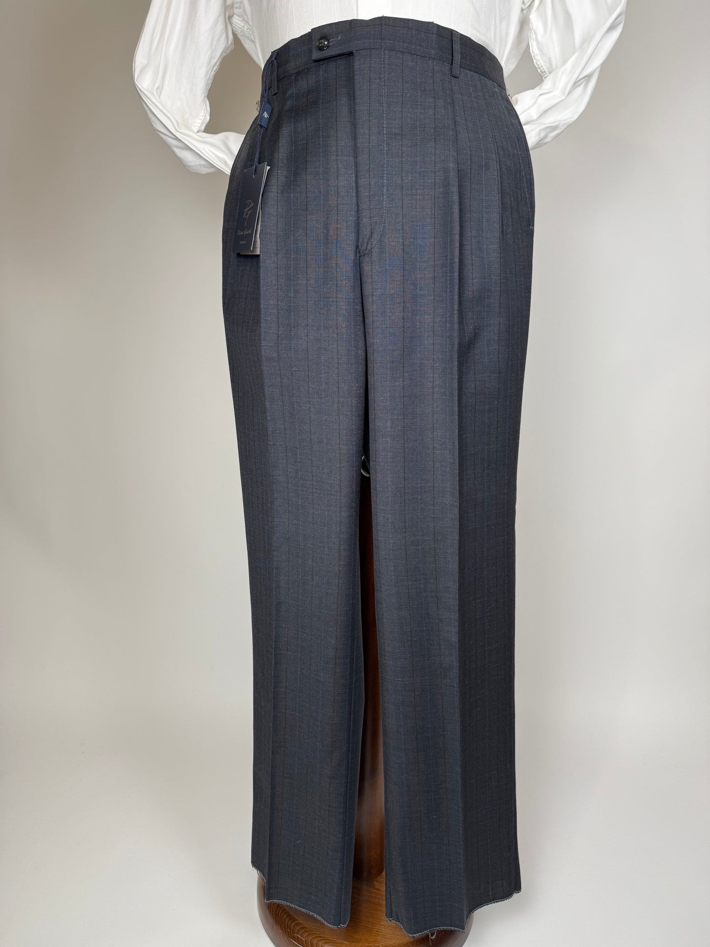 Pantaloni fresco lana grigio righe (NOS) - tg. 50