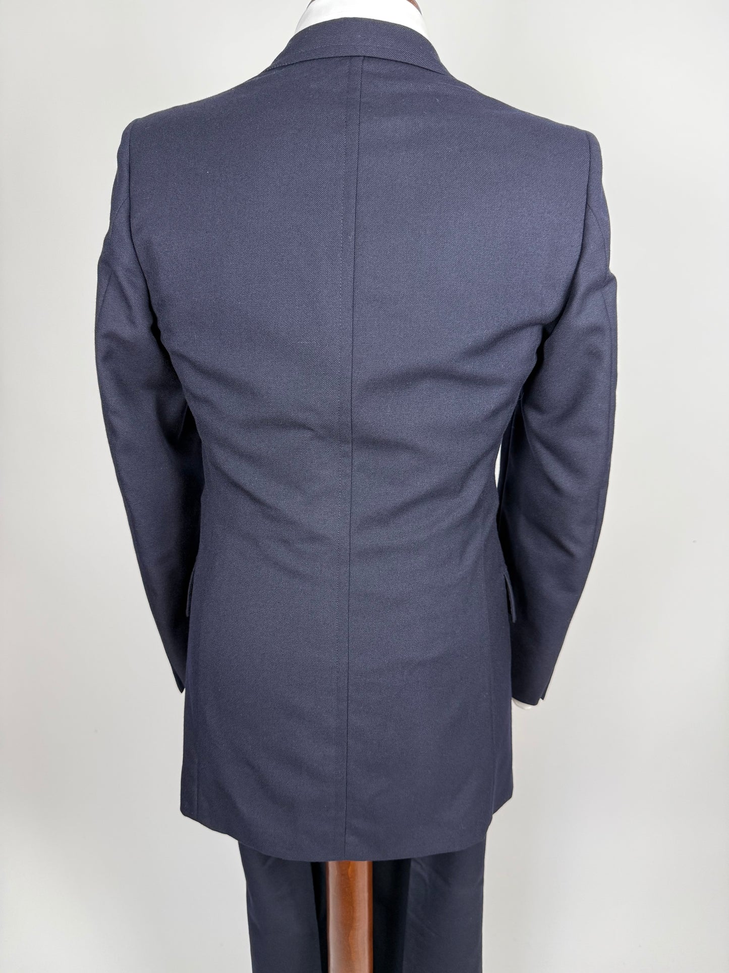 Completo doppiopetto anni ‘60/‘70 flanella blu - tg. 44