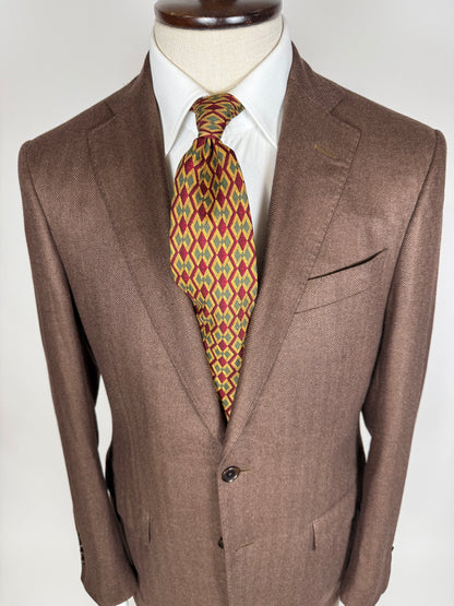 Giacca in puro cashmere Piacenza marrone spigato - tg. 48