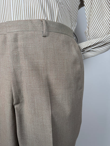 Completo 3 pezzi anni ‘70 hopsack beige - tg. 50/52 drop basso