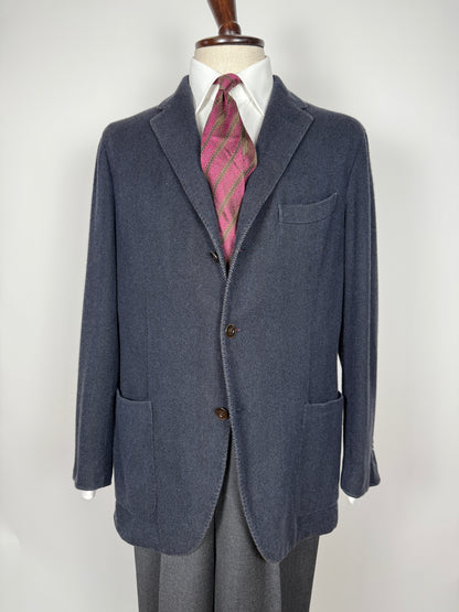 Blazer destrutturato Boglioli K. Jacket in puro cashmere blu spigato - tg. 54
