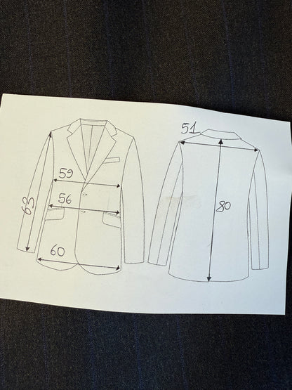 Giacca Coveri anni ‘80 doppiopetto antracite gessata - tg. 54