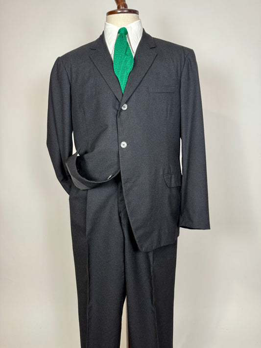 Completo sartoriale anni ‘60 flanella antracite micro spigato - tg. 54