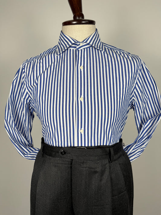 Camicia riga bacchettata blu - tg. S collo 39